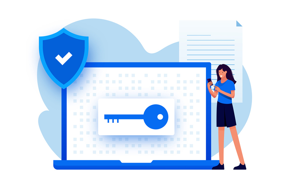 Data Security and Cyber Security Related Cartoon Style Flat Design Vector Illustration