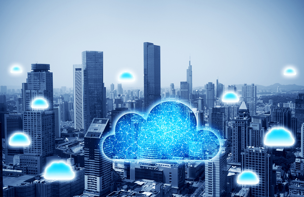 Cloud Computing, Cloud Concept, Architecture, Big data, City, Information