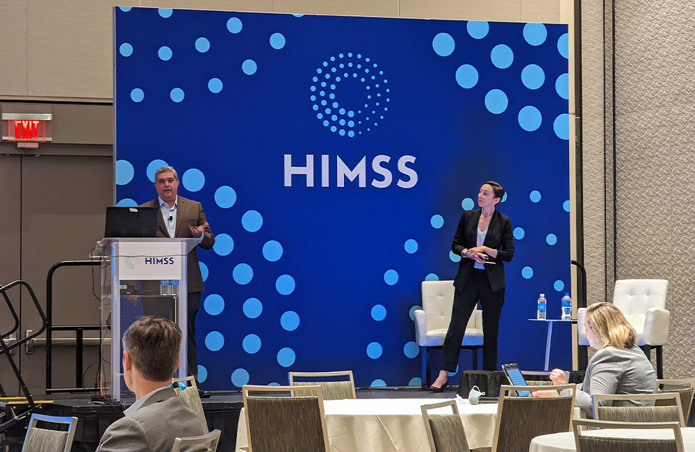 NYU Langone Health's Rajan Chandras and Dr. Megan Winner speak at the HIMSS conference in Orlando, Florida