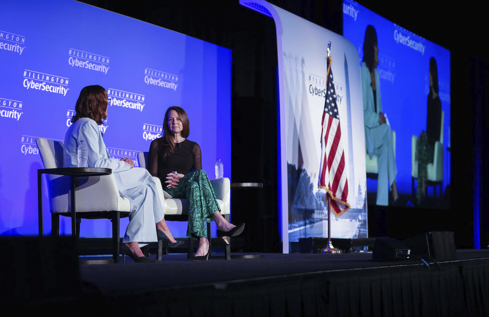 image of CISA Director Jen Easterly discusses cyber defense and information-sharing at the Billington Cybersecurity Summit 2022