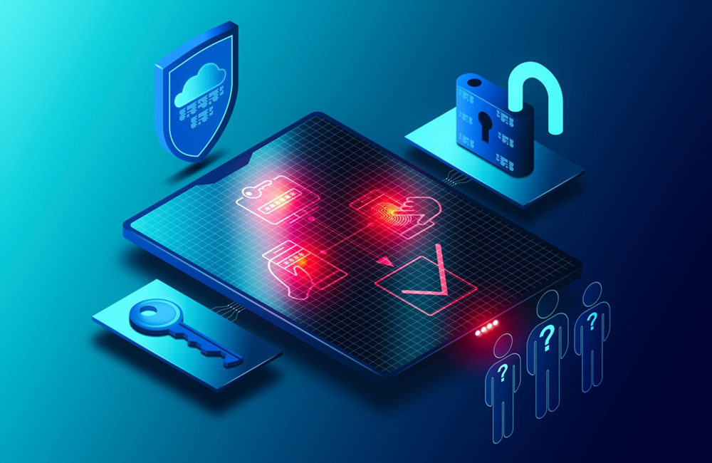 3D illustration of multi-factor authentication concept intended to show how cyber leaders are focused on changing mindsets instead of buying specific tools for zero trust