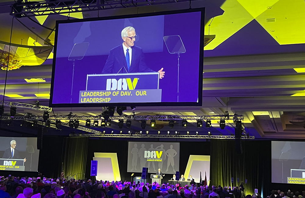 image of VA Secretary Denis McDonough delivers remarks during DAV's 2022 National Convention in Orlando.