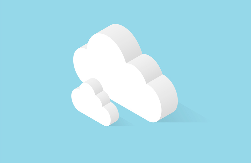 Clouds isometric icon. Vector illustration