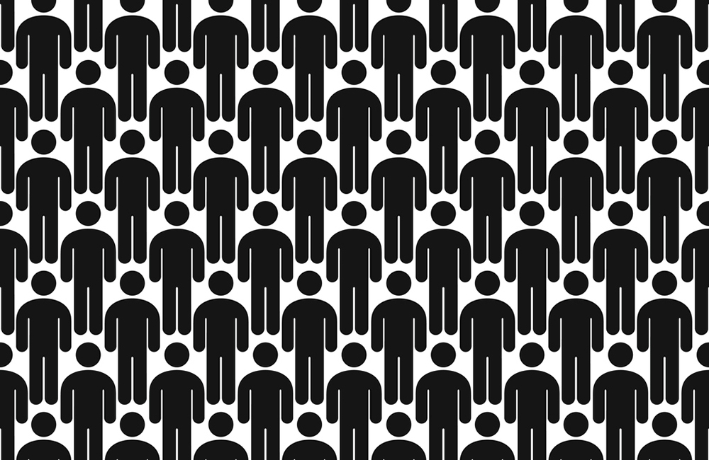 Crowd of people seamless pattern background vector illustration
