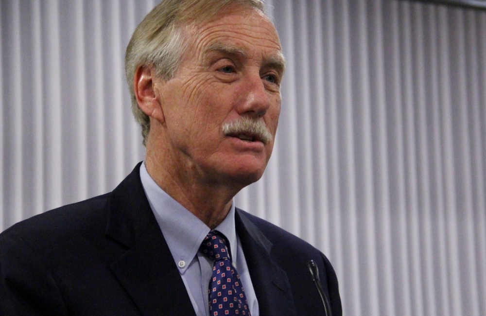 Sen. Angus King speaks at National Library Legislative Day in Washington in May 2014.