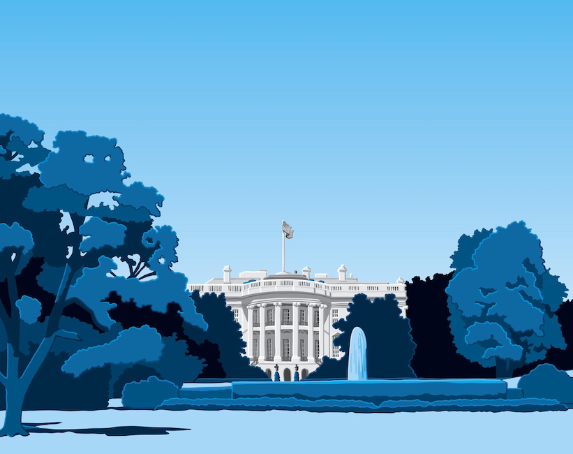 Hand-drawn Vector Illustration of the White House