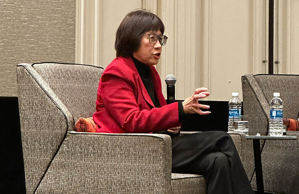 Undersecretary of Defense for Research and Engineering Heidi Shyu speaks at AFCEA's TechNet Emergence.