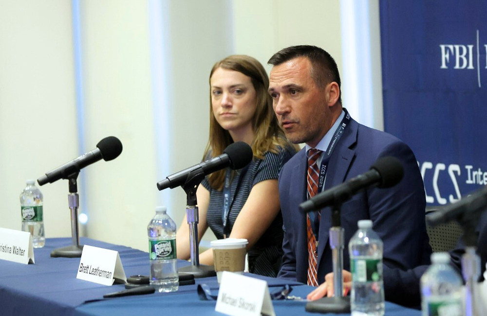 FBI Cyber Division Assistant Director Brett Leatherman outlines the FBI’s efforts to counter “Typhoon” cyber threats during the 2025 International Conference on Cyber Security in New York City, New York.