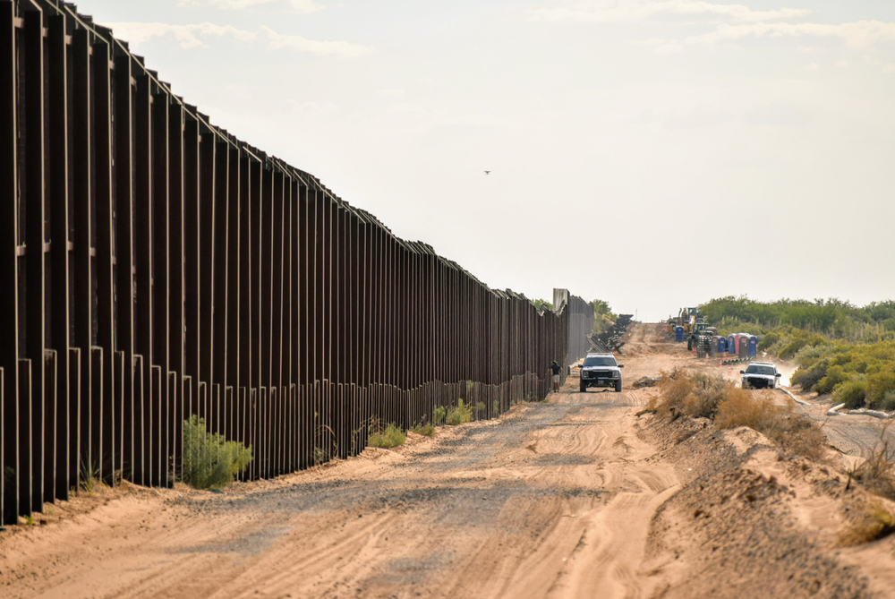 Border fencing along New Mexico's international border with Mexico
