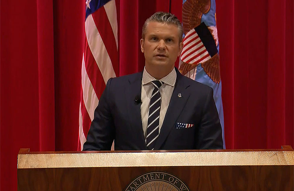 Pete Hegseth speaks at the National War College at Fort McNair in Washington, D.C. on Nov. 7, 2025.