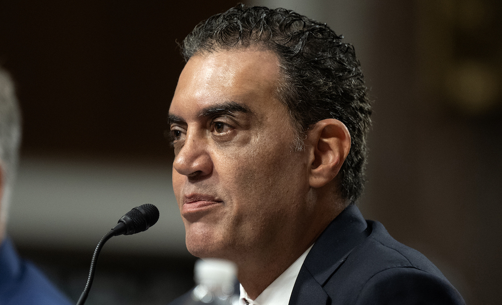 Emil Michael appears before the Senate Armed Services Committee in Washington, D.C. on March 27, 2025.