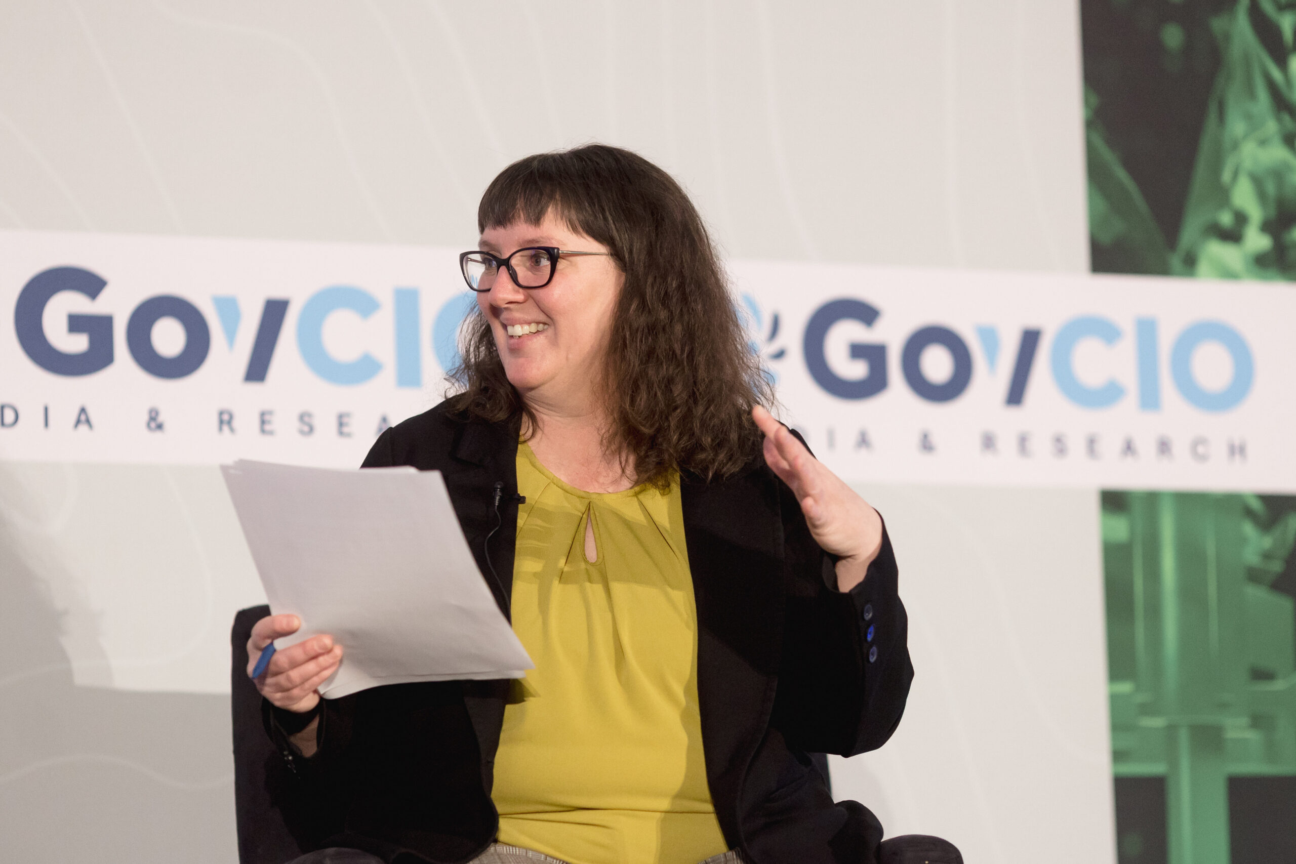 DOW Senior Advisor for Supply Chain Keely Galloway speaks at GovCIO Media & Research's Defense IT Summit on Feb. 26, 2026, in Arlington, Virginia.