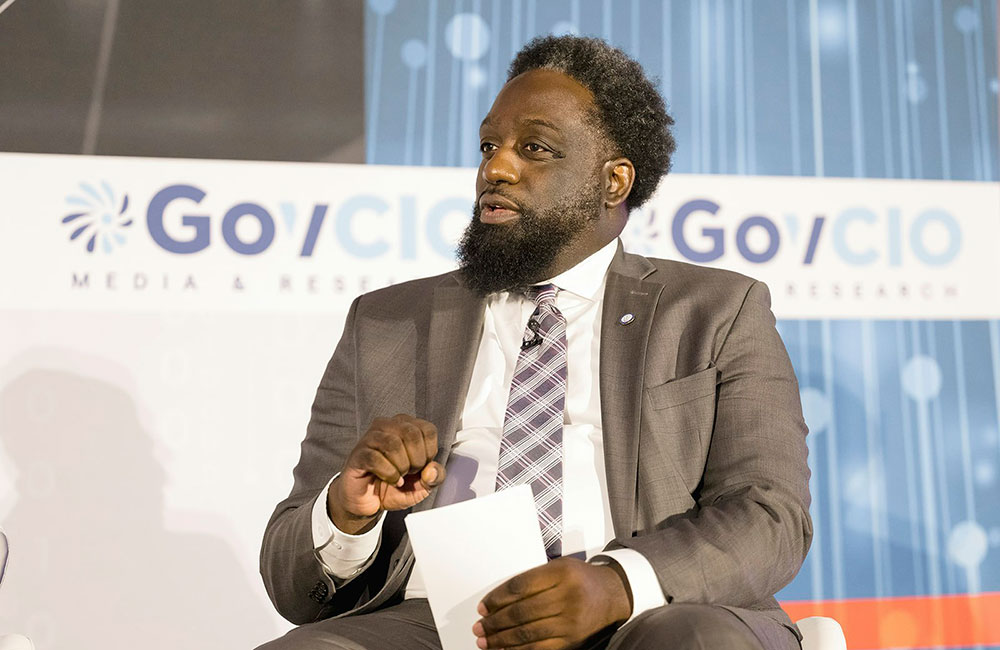 DLA CIO Adarryl Roberts speaks at GovCIO Media & Research's AI Summit on Jan. 9, 2026.