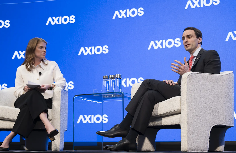 White House Office of Science and Technology Policy Director Michael Kratsios speaks at the Axios AI+DC event on March 25 at the National Building Museum in Washington, D.C.
