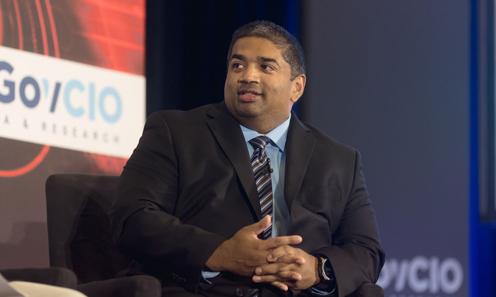 Indian Health Service CISO Benjamin Koshy speaks at GovCIO Media & Research's CyberScape: The Federal Cybersecurity Summit on April 16, 2026, in Arlington, Virginia.