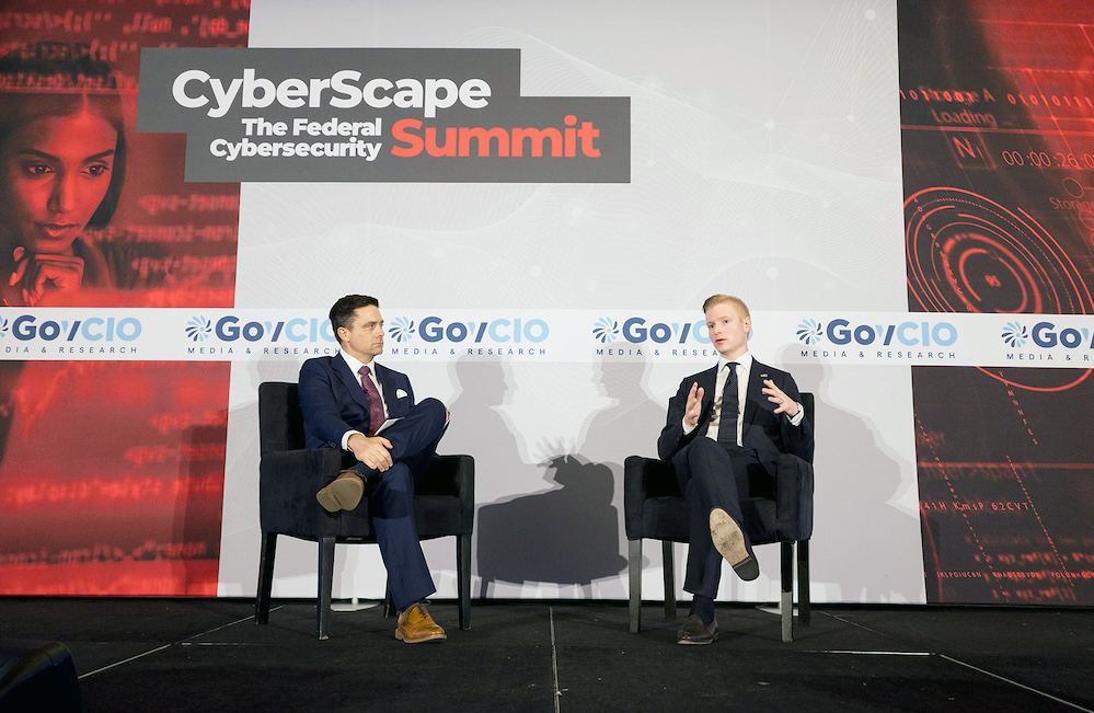 Deputy Assistant National Cyber Director for Critical Infrastructure in the White House Office of the National Cyber Director Seth McKinnis speaks at GovCIO Media & Research's CyberScape: The Federal Cybersecurity Summit on April 16, 2026, in Arlington, Virginia.