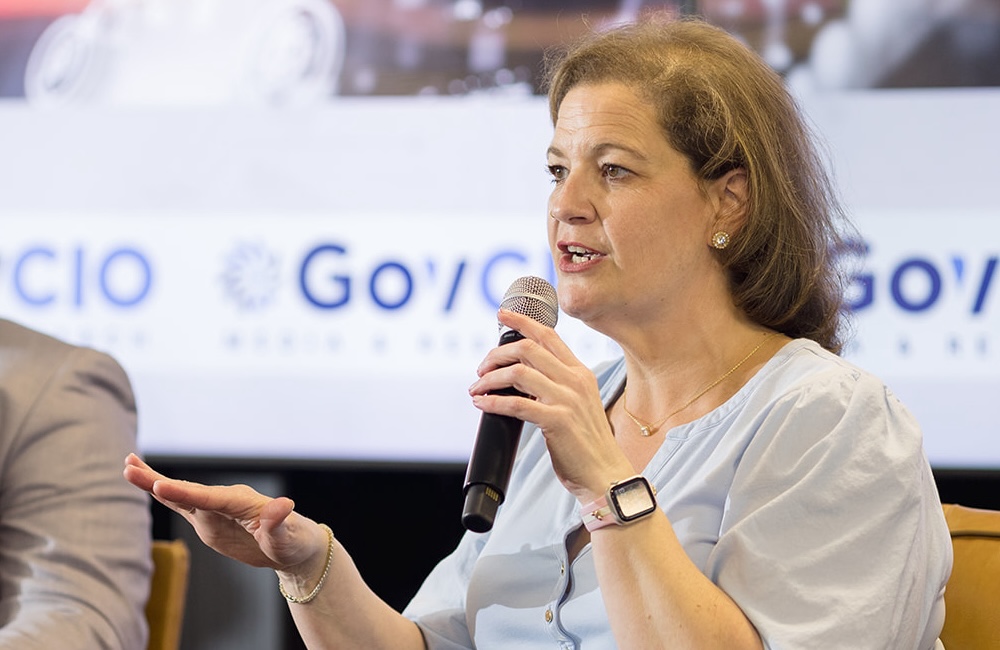 NASA Senior Change and Innovation Advisor Sarah Moffat speaks at GovCIO Media & Research's Federal IT Efficiency Summit on May 20, 2026, in Reston, Virginia.
