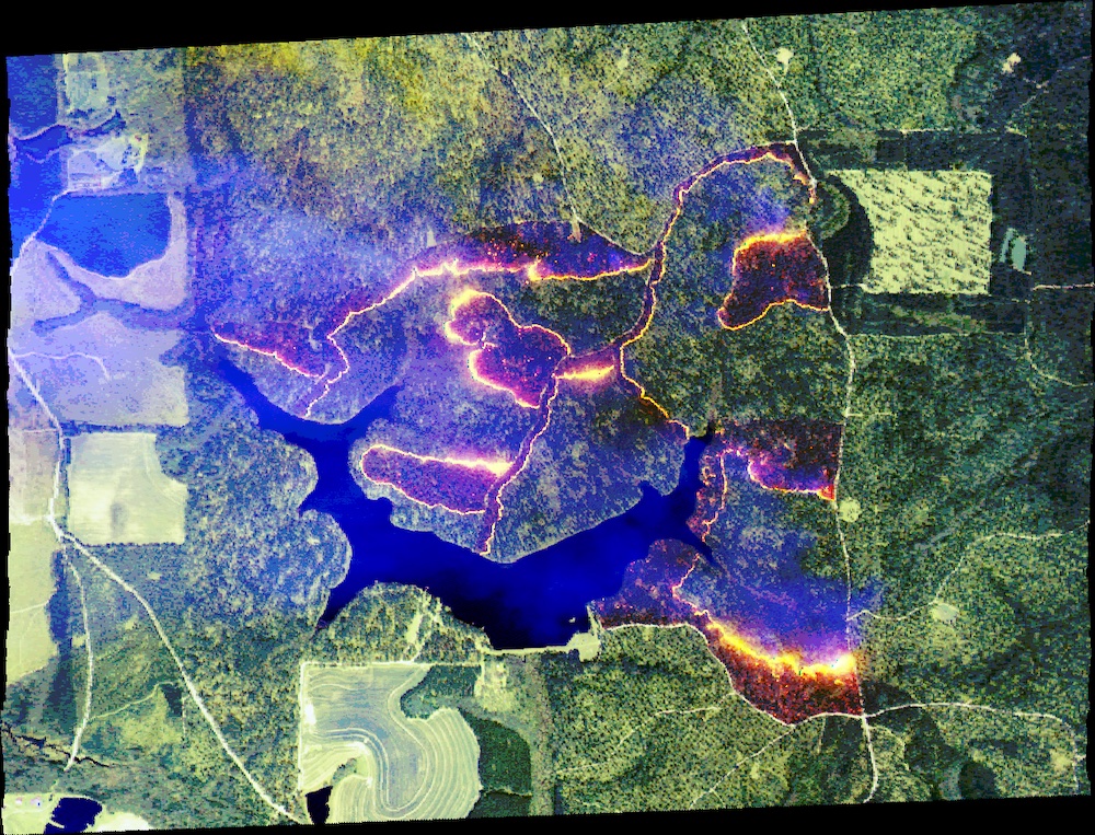 NASA FireSense data visualization of controlled wildfire